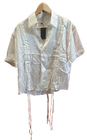 Oh Hey Girl White Look Silk Blouse W20" L14" rs41