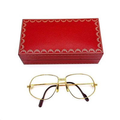 CARTIER Maillon Pilotenbrille Brille Brillengestell Gold Metall 59-14 140 mit...