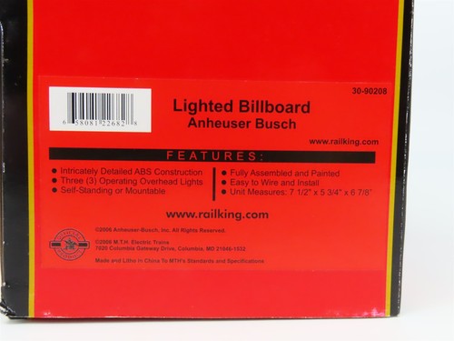 O Gauge MTH Rail King 30-90208 Anheuser Busch Lighted Billboard - Picture 12 of 12