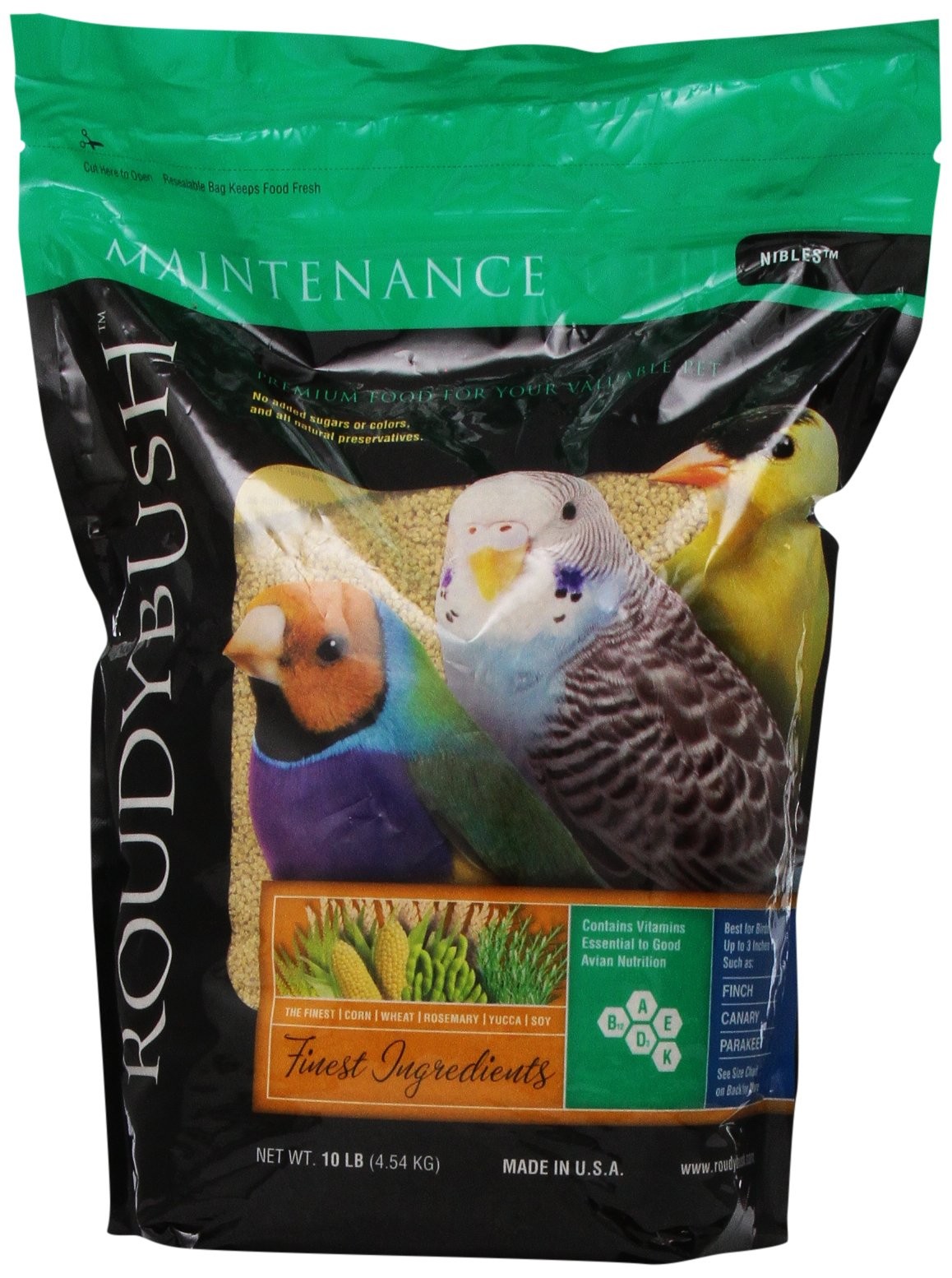 RoudyBush Daily Maintenance Bird Food, Nibles, 10-Pound 10 Pound (Pack of 1) 