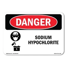 Sodium Hypochlorite ANSI Danger Sign Metal Plastic Decal