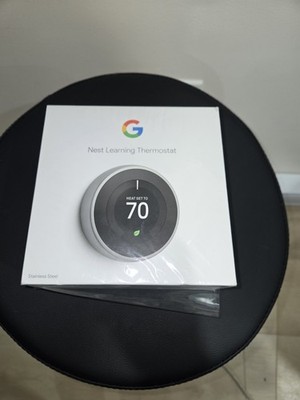 Google Nest 3rd Generation Learning WIFI Thermostat: T3007ES Stainless Steel 