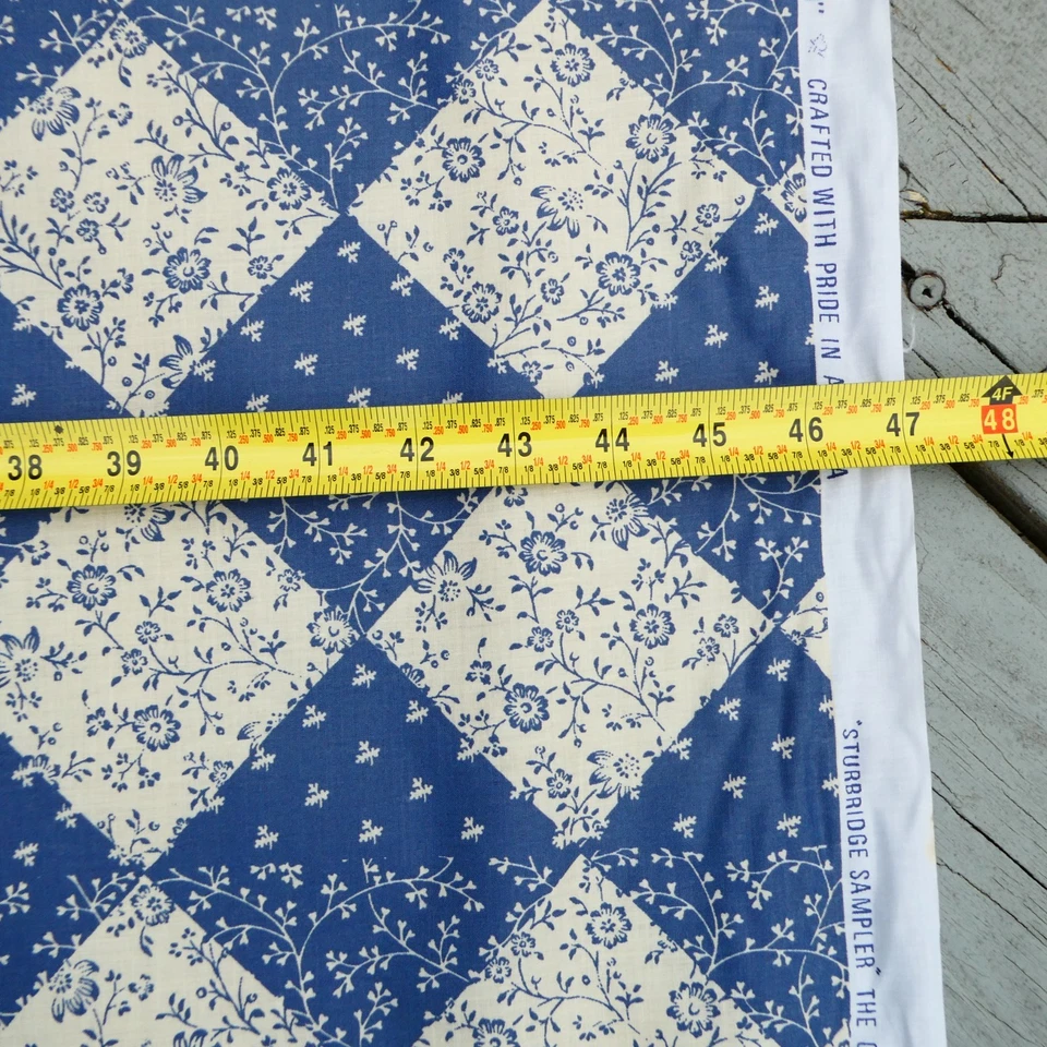 Waverly Sturbridge Sampler Collection Fabric Village Patch Blue White Floral 7yd - Image 4 of 4