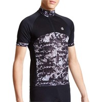 Dare2B Stay The Course Mens Cycling Jersey Black Short Sleeve Reflective Top