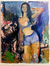 Fashion Figure Portrait Abstract Oil Painting 22”x28” Canvas Original Signed