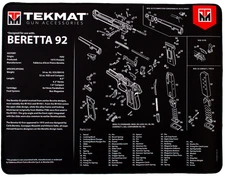 TekMat TEKR20BER92 Beretta 92 Ultra 20 Cleaning Mat Black/White Rubber 15"x20"
