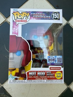  New Funko Pop! Retro Toys Transformers #150 Hot Rod with Matrix Glow GITD
