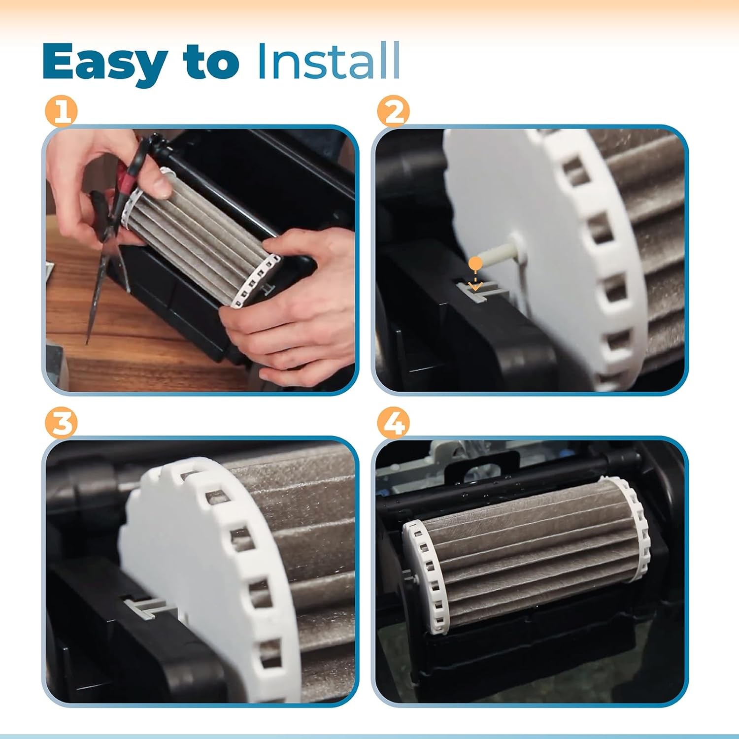 Bio Wheel Assembly Fish Tank Aquarium Filter Replacement Parts 4 Pieces 