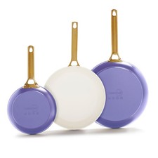 GreenPan Hard Anodized 8" 10" & 12" 3 Piece Frying Pan Skillet Set, Gold