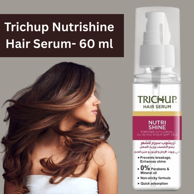 Trichup Nutrishine Hair Serum for repairs damaged & dry hair for Unisex - 60 ml