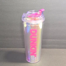 2023 Dunkin’ Donuts 24oz Iridescent Double Wall Tumbler Bottle – Pink Logo