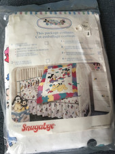 New vintage Snugabye Disney Babies Crib/Toddler Bed Flat Sheet Mickey  Minnie