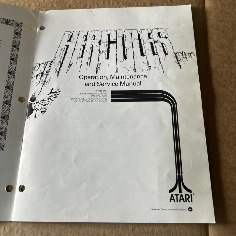 original Factory Hercules Atari pinball MACHINE Owners manual - Image 2 of 4