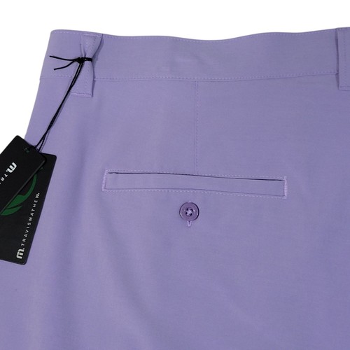 Travis Mathew Shorts Men Size 42 Performance Golf Tech Chino Lavender Preppy NEW - Picture 6 of 16