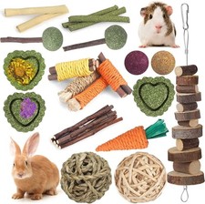 Rabbit Toys Guinea Pig Toys Hamster Toys Bunny Toys 18Pcs Natural Timothy Hay St