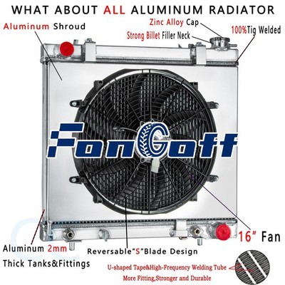 4 Rows Radiator+Shroud Fan For 2005-2010 Dodge Ra Dakota/Ram Dakota 3.7/4.7L