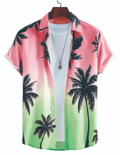 Men's new short sleeved lapel shirt casual printed shirt - Picture 15 of 20