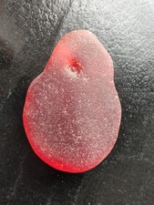 Rare 26g Genuine Fire Red Orange Sea Glass Jumbo Surf Tumbled Beach Glass US