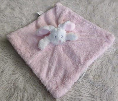 Blankets and Beyond Bunny Rabbit Pink White Lovey Baby Security Blanket Snuggler