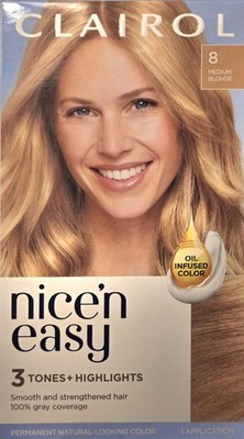 2-Pack Clairol Nice 'n Easy Oil Infused Permanent #8 Medium Blonde (EXPIRED)