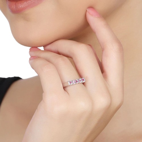 16.75 Ct Natural Pink Tourmaline 925 Sterling Silver Ring 5.9 Size Certified - Picture 3 of 7