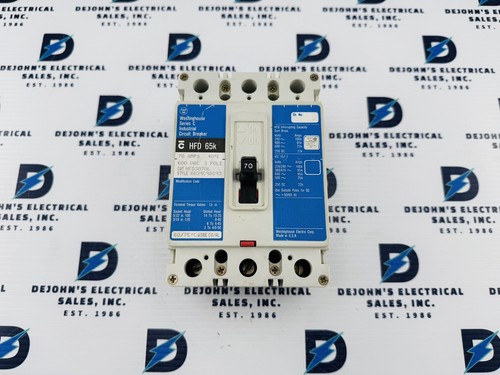 WESTINGHOUSE HFD3070L 3 POLE 70A 600VAC CIRCUIT BREAKER - Picture 2 of 7