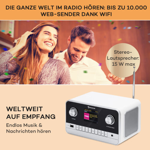 Radio Internet stereo DAB + FM radio digitale USB Bluetooth lettore multimediale bianco - Foto 5 di 11