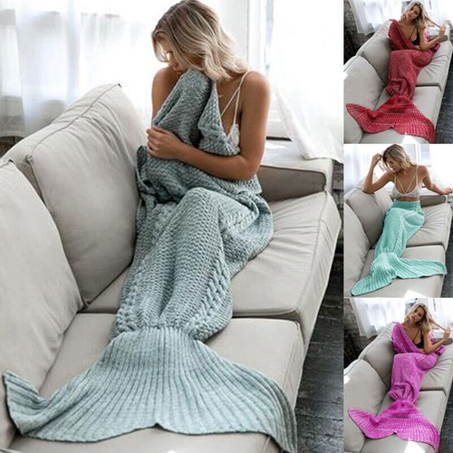 Cozy Mermaid Tail Handmade Crocheted Blanket For Adults And Kids In Soft Acrylic