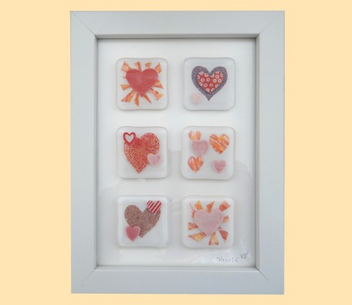 Handgefertigtes Original Schmelzglas "Herzen" Bild. - Bild 3 von 4