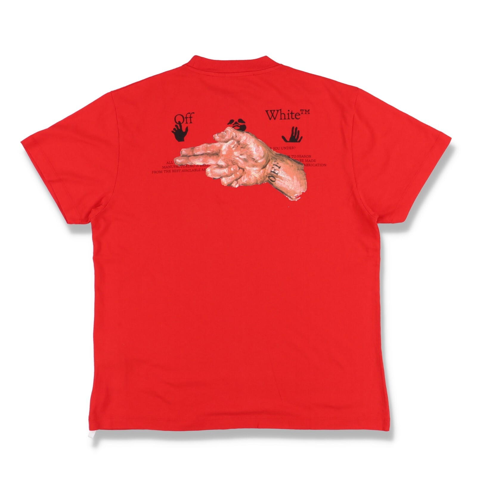 Off-White Red Pascal Hand Gun Logo Oversized T-Shirt | Size M SS21 RRP $330