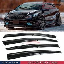 For 14-18 Kia K3 Forte Sedan JDM 3D Wavy Mugen Style Window Visors Rain Guards