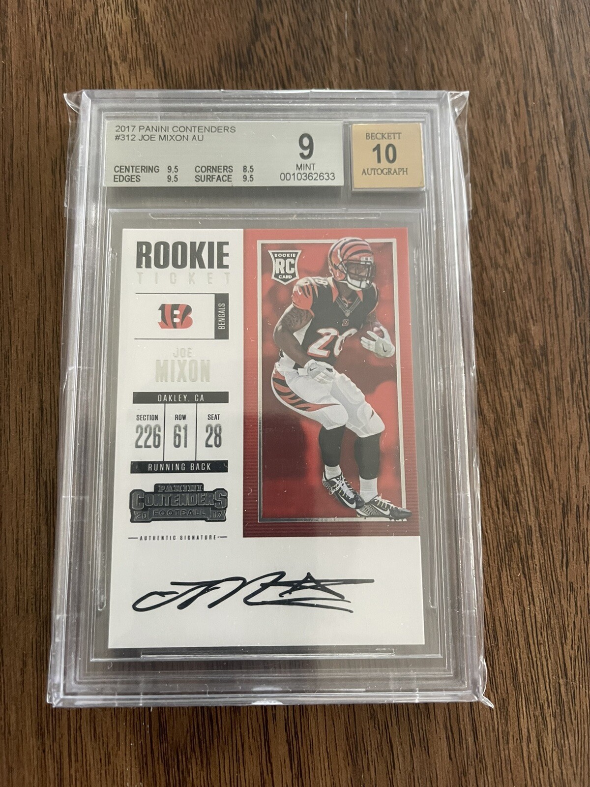 Joe Mixon Panini Black Friday Football #62 Autograph