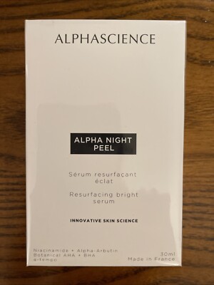 NEW & SEALED ALPHASCIENCE Alpha Night Peel FULL SZ 30mL /1 Fl Oz Made In France