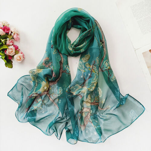 Long Soft Chiffon Scarf Plain Sheer Wrap Shawl Womens Large Stole Neck Scarves♧ - Picture 20 of 93
