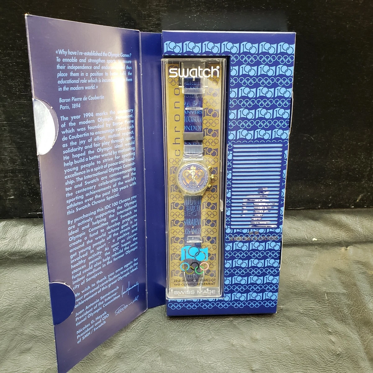 Swatch CHRONO 1894 1994 IOC 100 Year Olympic Movement SCZ101 eBay