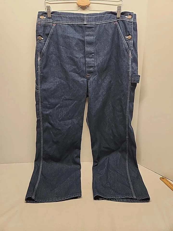 Nuevo Mono con tirantes de mezclilla Big Mac sin etiquetas hecho en EE. UU. Para hombres 36x29 faltan correas Foto 2 de 4