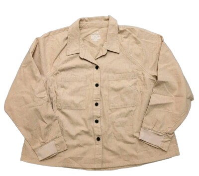 VTG Universal Thread Goods Co. Women's Sz XXL Flannel Tan Button Up L/S Top NWT 