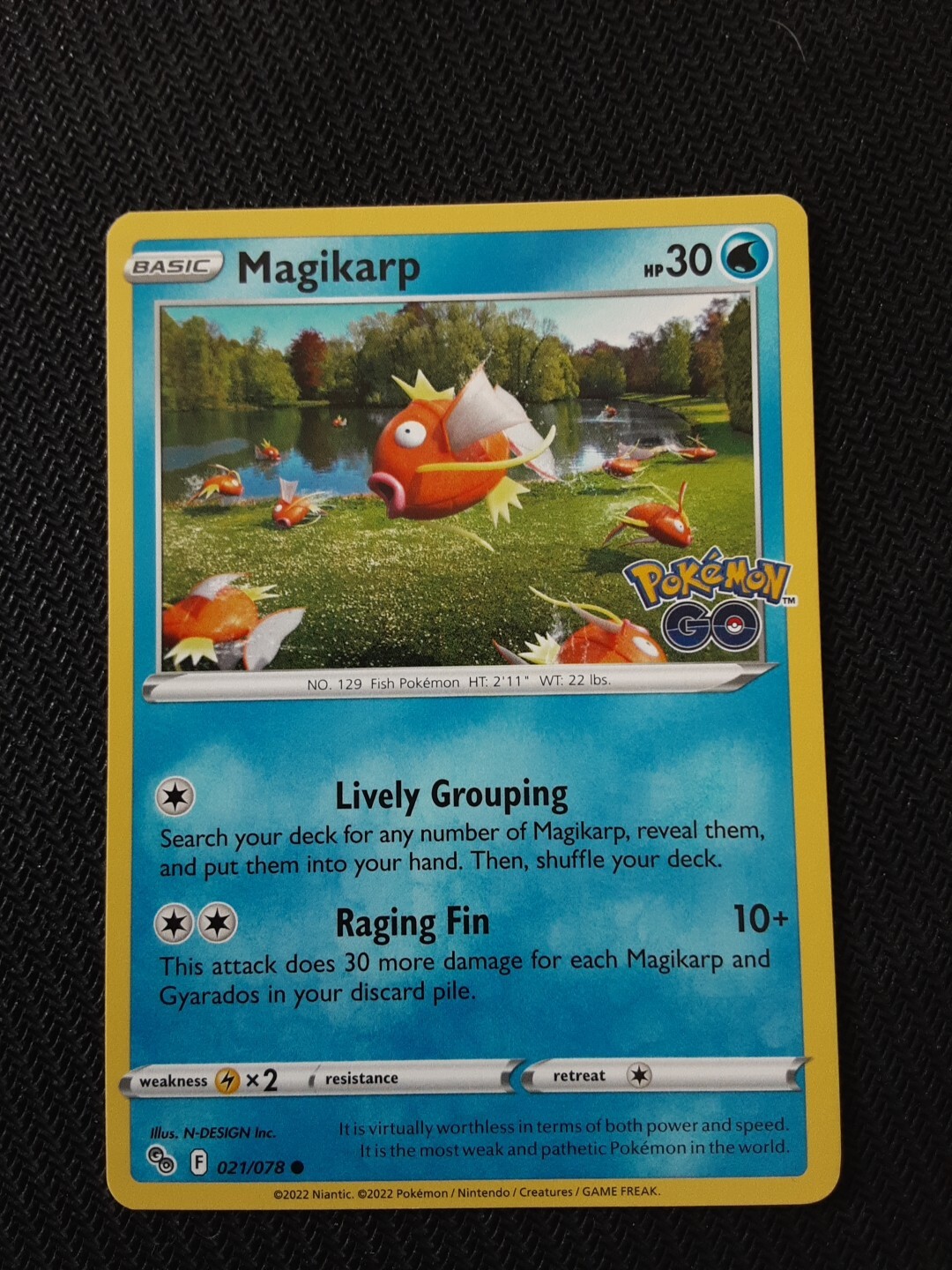 Magikarp - 21/078 - Common - Pokémon Go - 2022 - Pokémon Card - NM