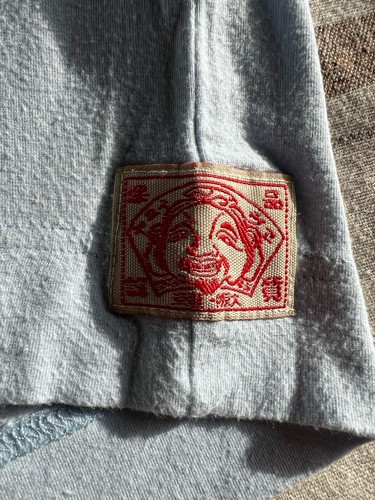 Evisu T-Shirt L Large Vintage Langarm Blau Slim Fit Selten 90er Vintage Stretch - Bild 6 von 15