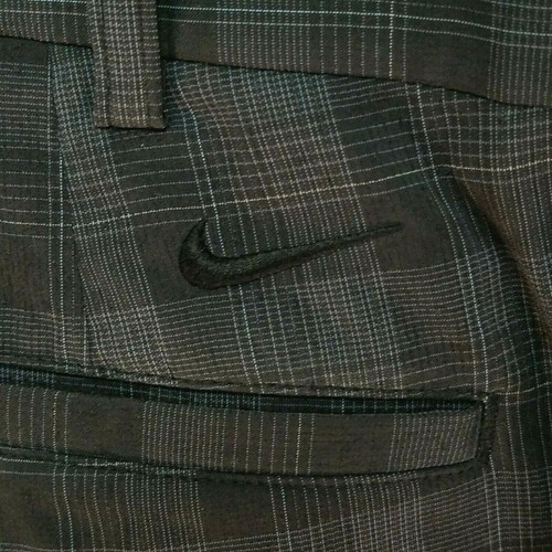 NIKE Fit Dry Golf Pants Black Gray Plaid 269417-010 Grip Band Men's 36/30 $85 - Picture 2 of 8
