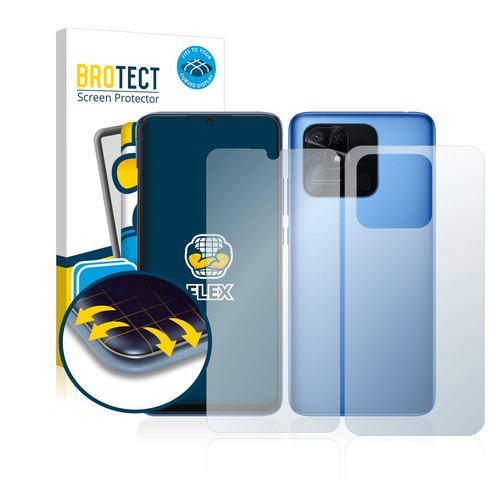 Full-Cover Schutz Folie für Xiaomi Redmi 10C (Display+Rückseite) 3D Curved 2x