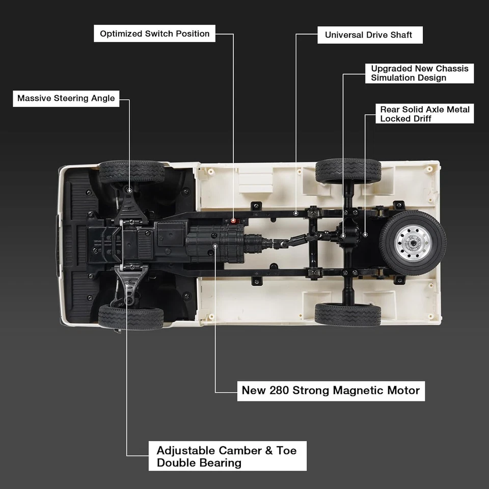 WPL D14 1/10 4WD RC Drift Car, 2.4GHz, 280 Motor, Proportional RTR Kei Truck - Image 4 of 4