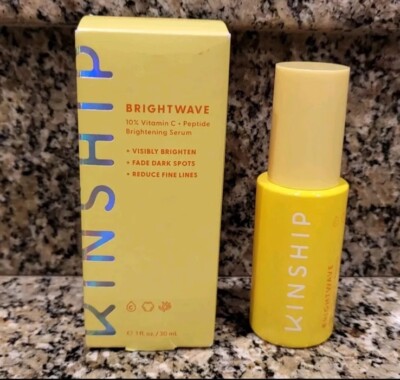 Kinship Brightwave Vitamin C + Peptide Brightening Face Serum 1 oz/30 ml NEW 