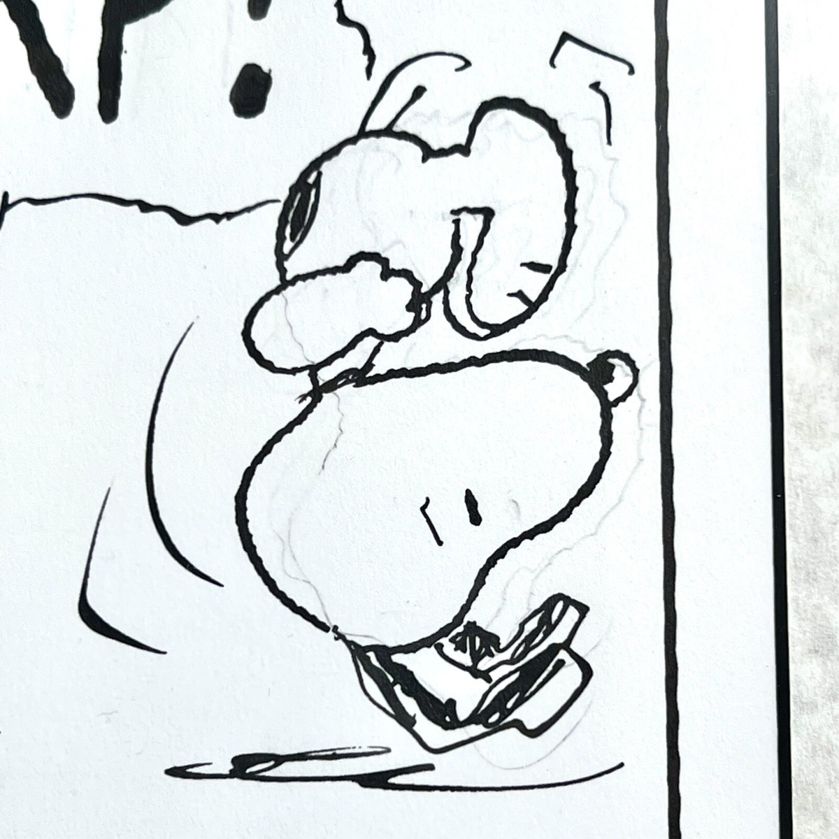 【保証書有】ピーナッツ リトグラフ Schulz氏 直筆サイン スヌーピー CHARLES SCHULZ * PSA * Original Snoopy Artwork Strip Signed