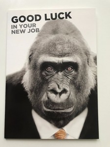 Buona Fortuna Nel Tuo Nuovo Lavoro Funny Gorilla Scimmia Grande Biglietto D Auguri Gli Amanti Degli Animali Ebay