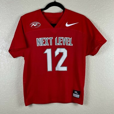 Nike Jersey Youth Sz XL Next Level #12 Dudum Dri-FIT Athletic Performance Red