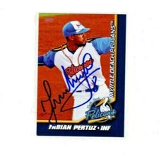 Fabian Pertuz signed autograph 2021 Myrtle Beach Cubs baseball card Columbia c