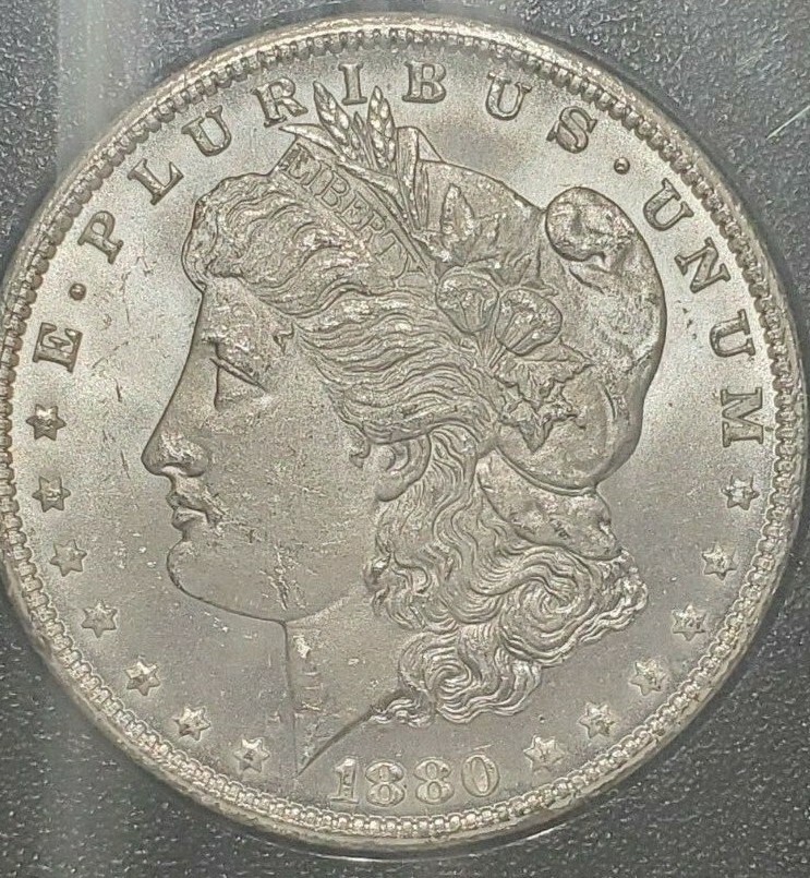 1880/79 CC GSA Morgan Silver Dollar VAM-4 Top 100 Variety Rev of