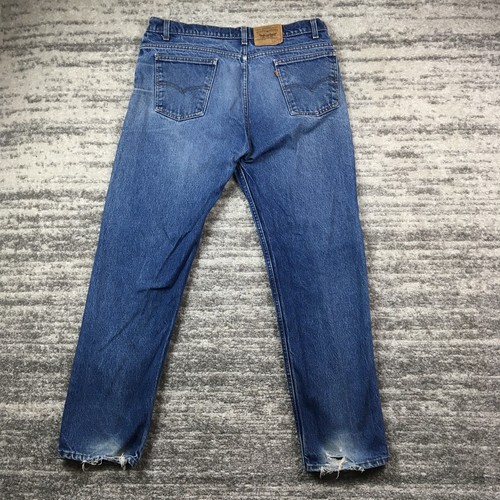 Levi's 505 Jeans Mens 40x32 Orange Tab Vintage Straight Blue USA Measure 36x32 - Picture 3 of 11