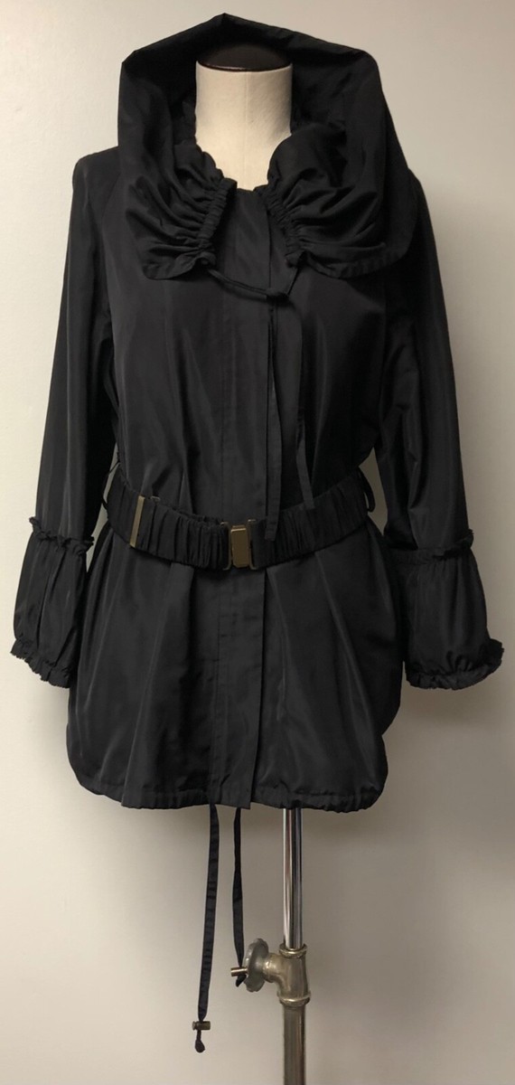 SHIZUKA KOMURO 4298 WOMEN'S BLACK NYLON MOD LAGENLOOK WINDBREAKER